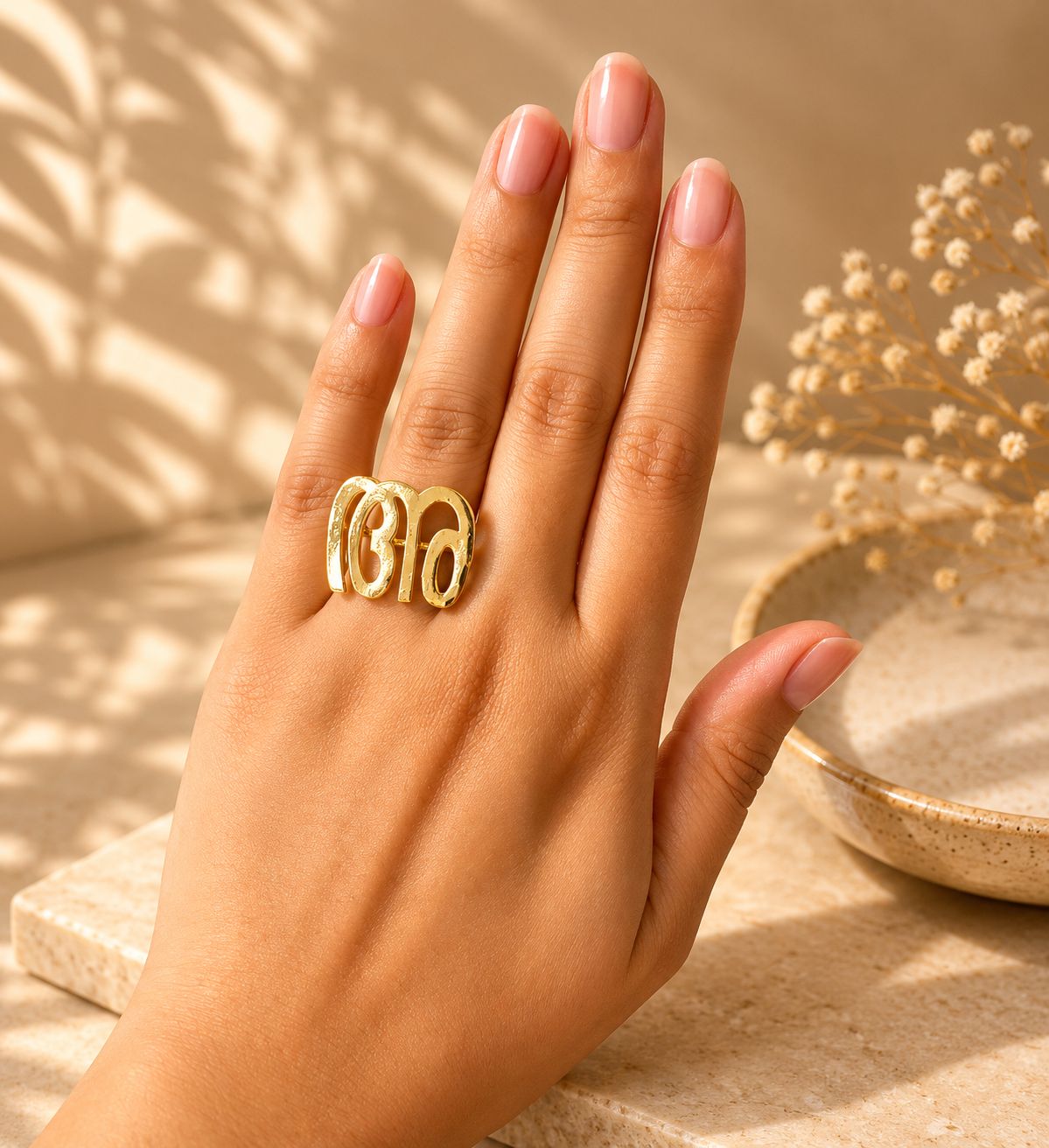 Alphabet അ finger ring