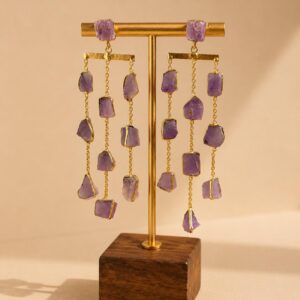 Casacade dazzle earrings Amethyst- purple