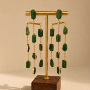 Casacade dazzle earrings Aventurine- green