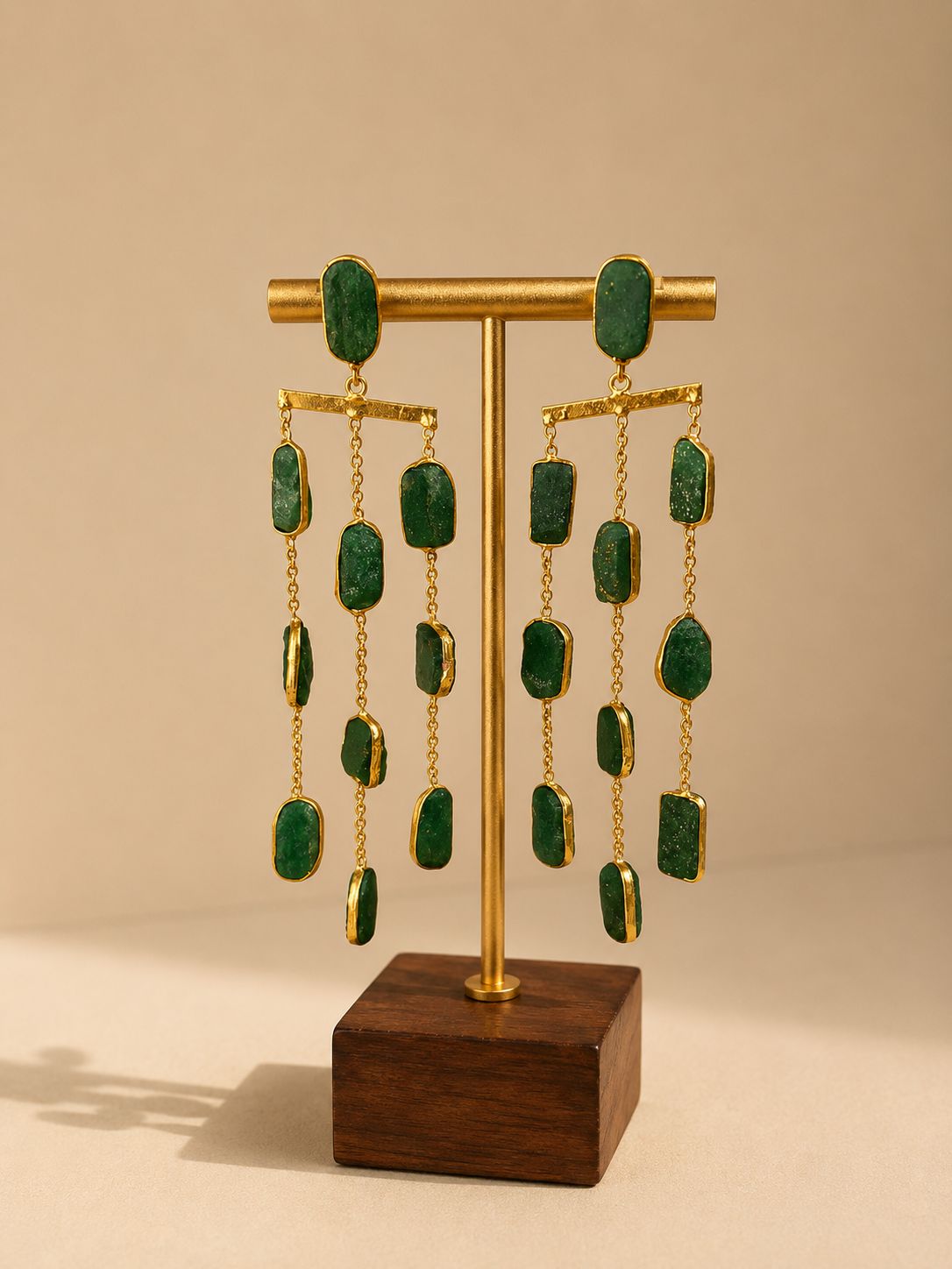 Casacade dazzle earrings Aventurine- green