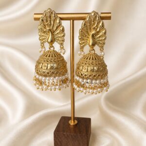 Dancing Peacock Jhumka Earrings