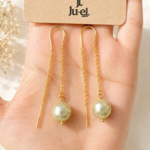 Flat Pearl Threader Earrings