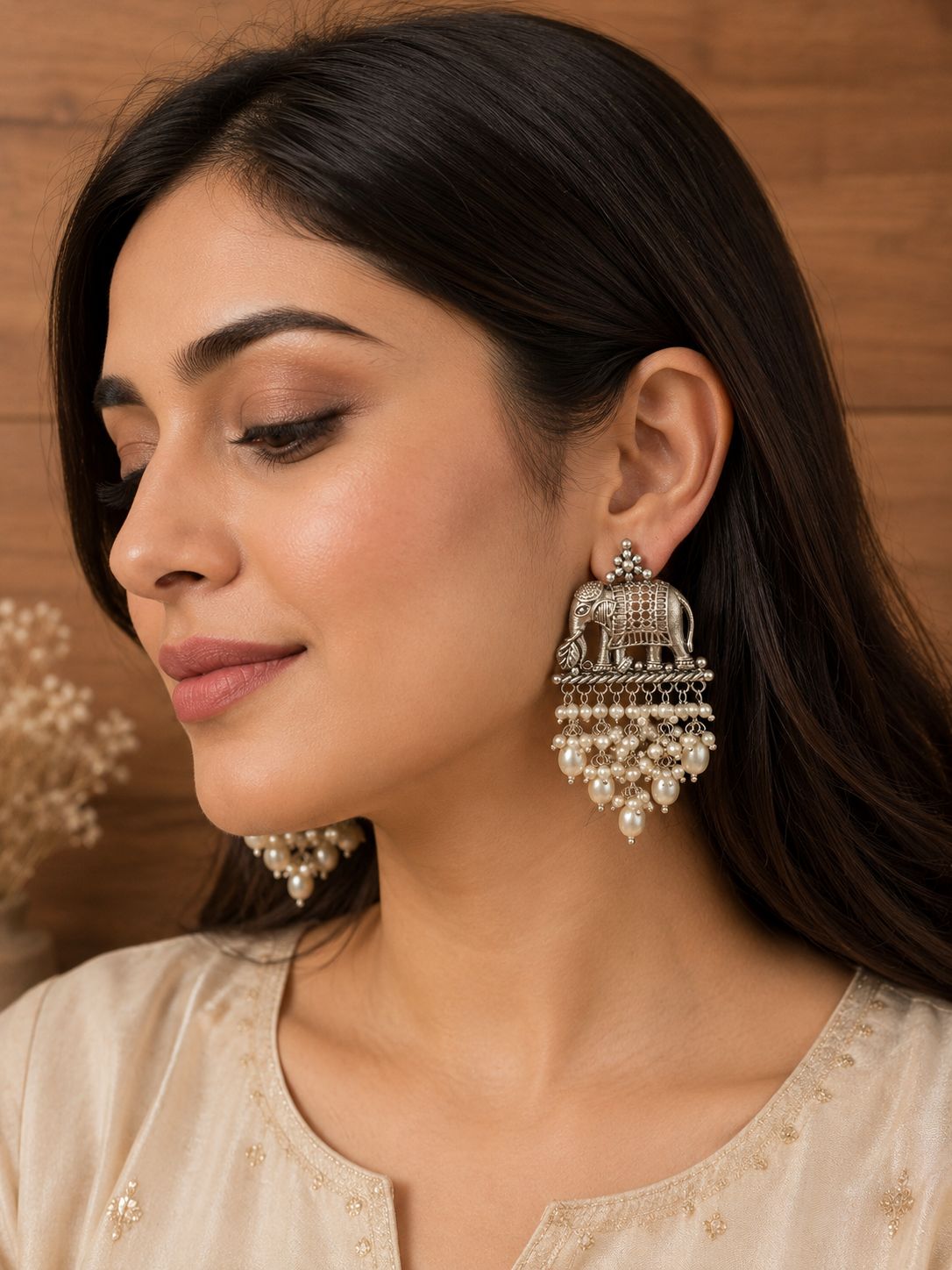 Gajapati Earrings Lifestyle Image