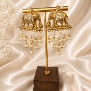 Gold Gajapati Earrings Primary Image