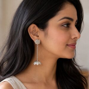 Oxidised Lotus Bloom Dangler Lifestyle image