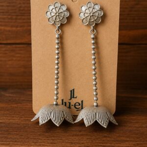 Oxidised Lotus Bloom Dangler