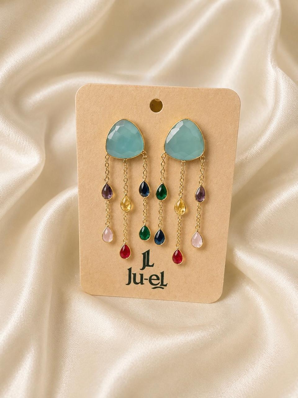 Reeta pastel dangler earrings light blue