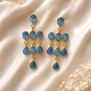 Riya dangler earrings teal blue