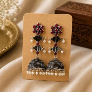 Roohi Jhumkas red