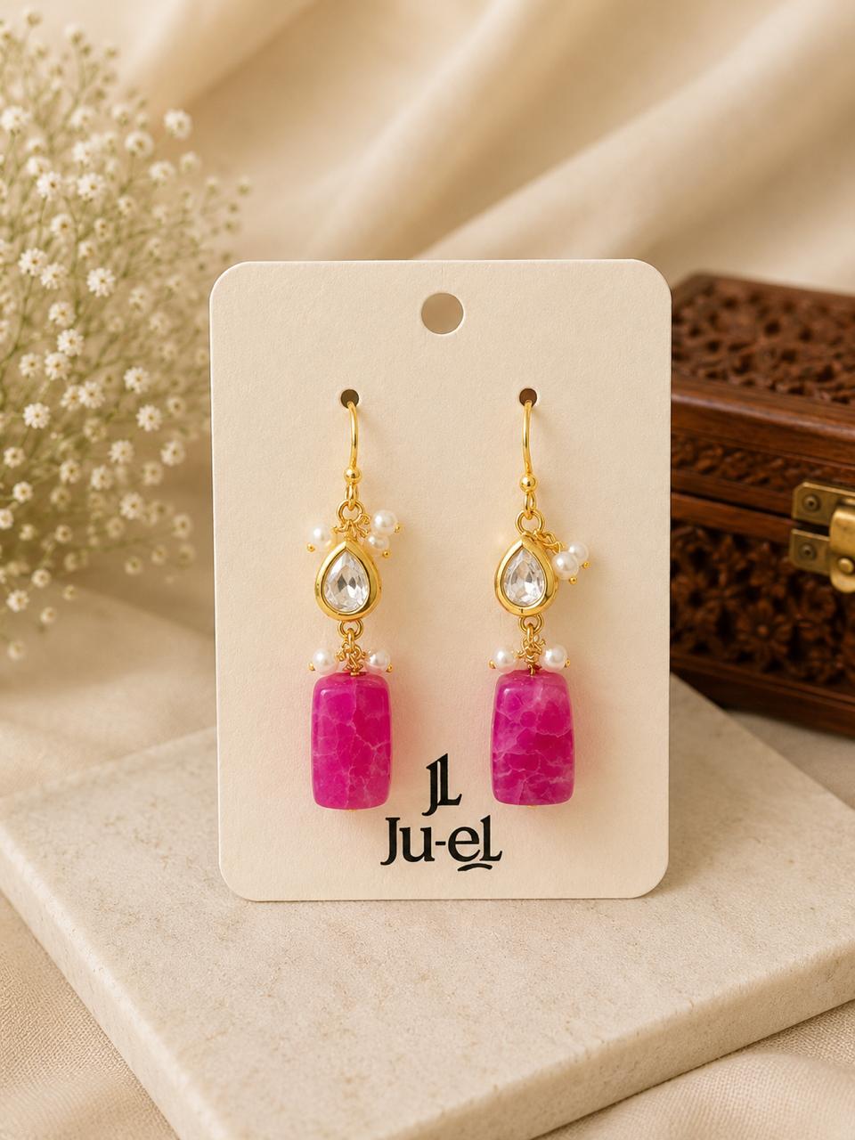 Rubina square stone dangler