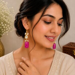 Rubina Square Stone Dangler