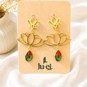 Twin Lotus Doublet Earrings