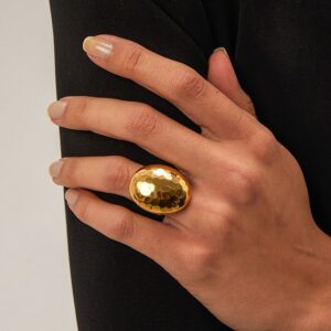Oval Hammered Ring