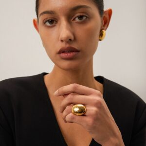 Oval Hammered Ring