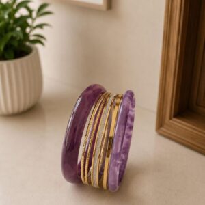 Purple Resin Stack Bangles