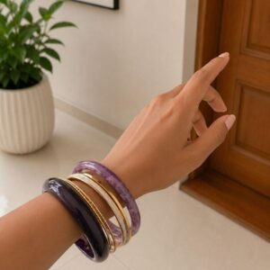 Purple Resin Stack Bangles