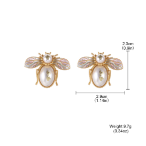Foil Bee Stud Earrings