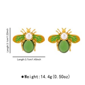 Emerald Bee Stud Earrings